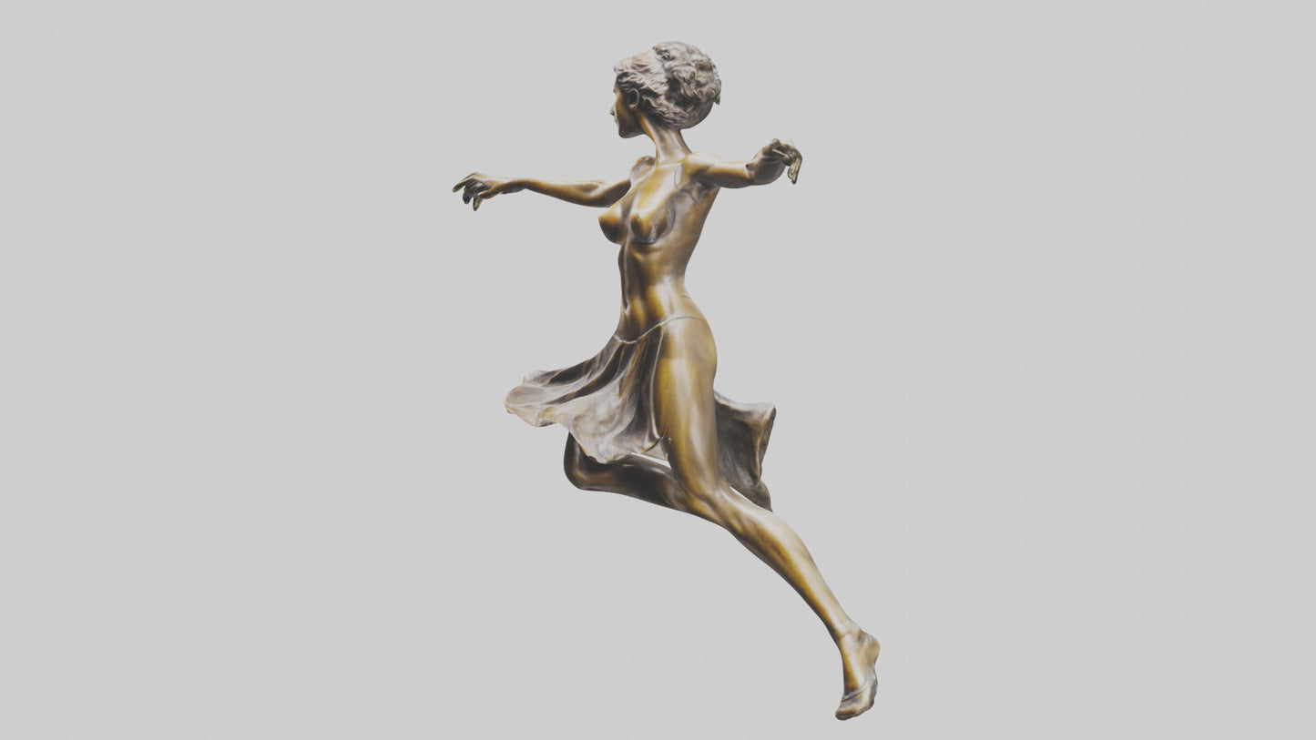 Leaping Dancer statue model VR / AR / low-poly
