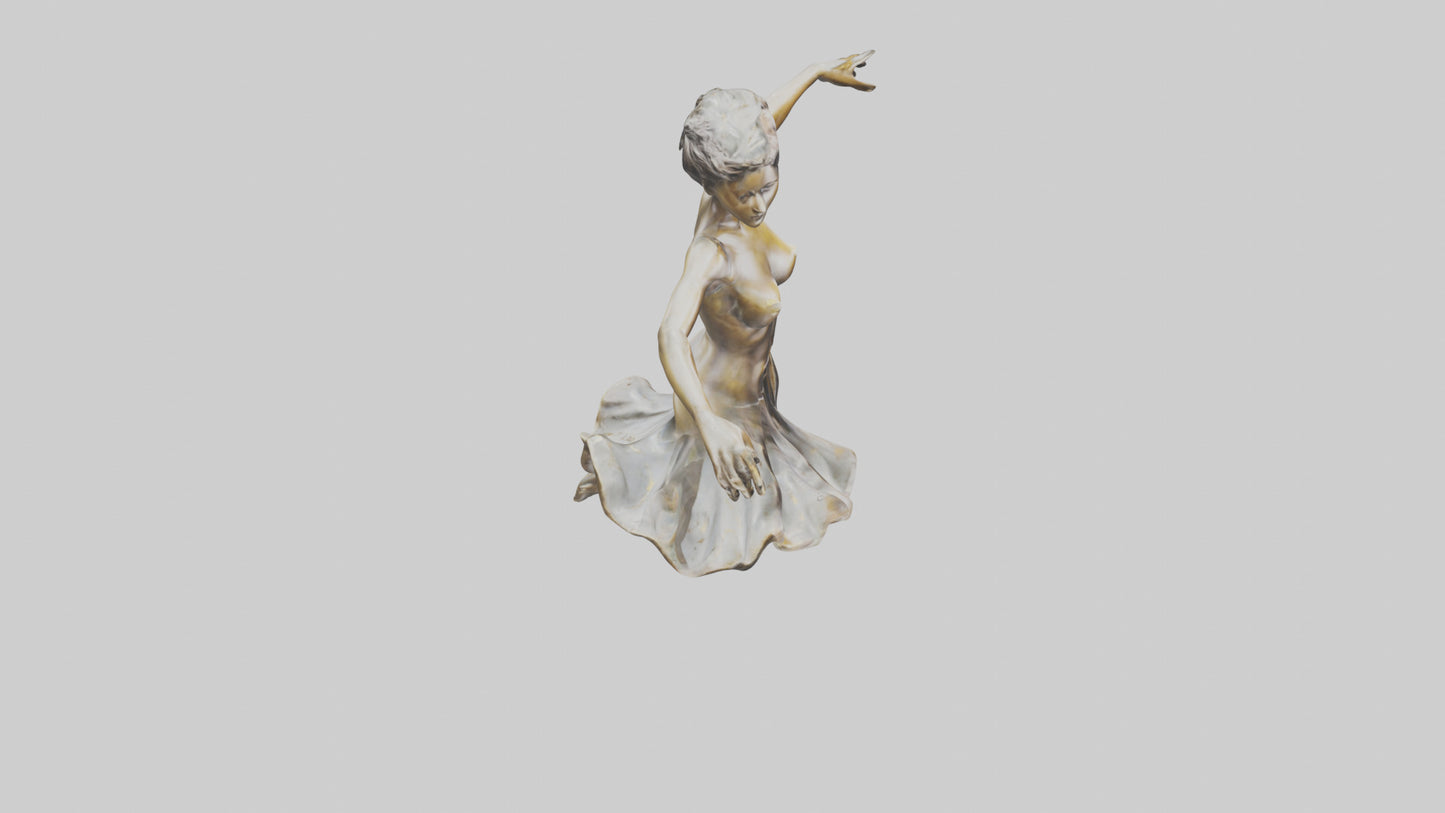 Leaping Dancer statue model VR / AR / low-poly