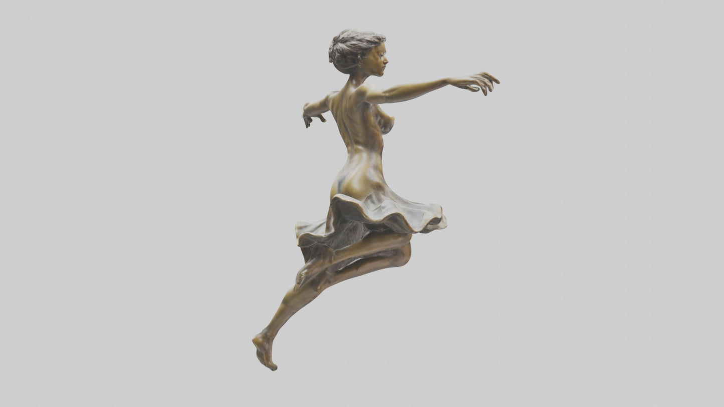 Leaping Dancer statue model VR / AR / low-poly