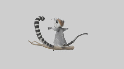 3D model Lemur perched model VR / AR / low-poly