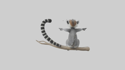 3D model Lemur perched model VR / AR / low-poly