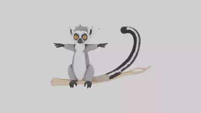 3D model Lemur perched model VR / AR / low-poly