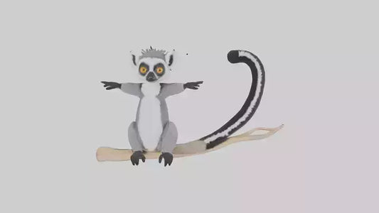 3D model Lemur perched model VR / AR / low-poly