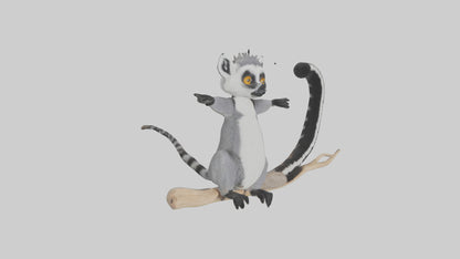 3D model Lemur perched model VR / AR / low-poly