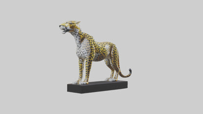 3D model Leopard statue model VR / AR / low-poly