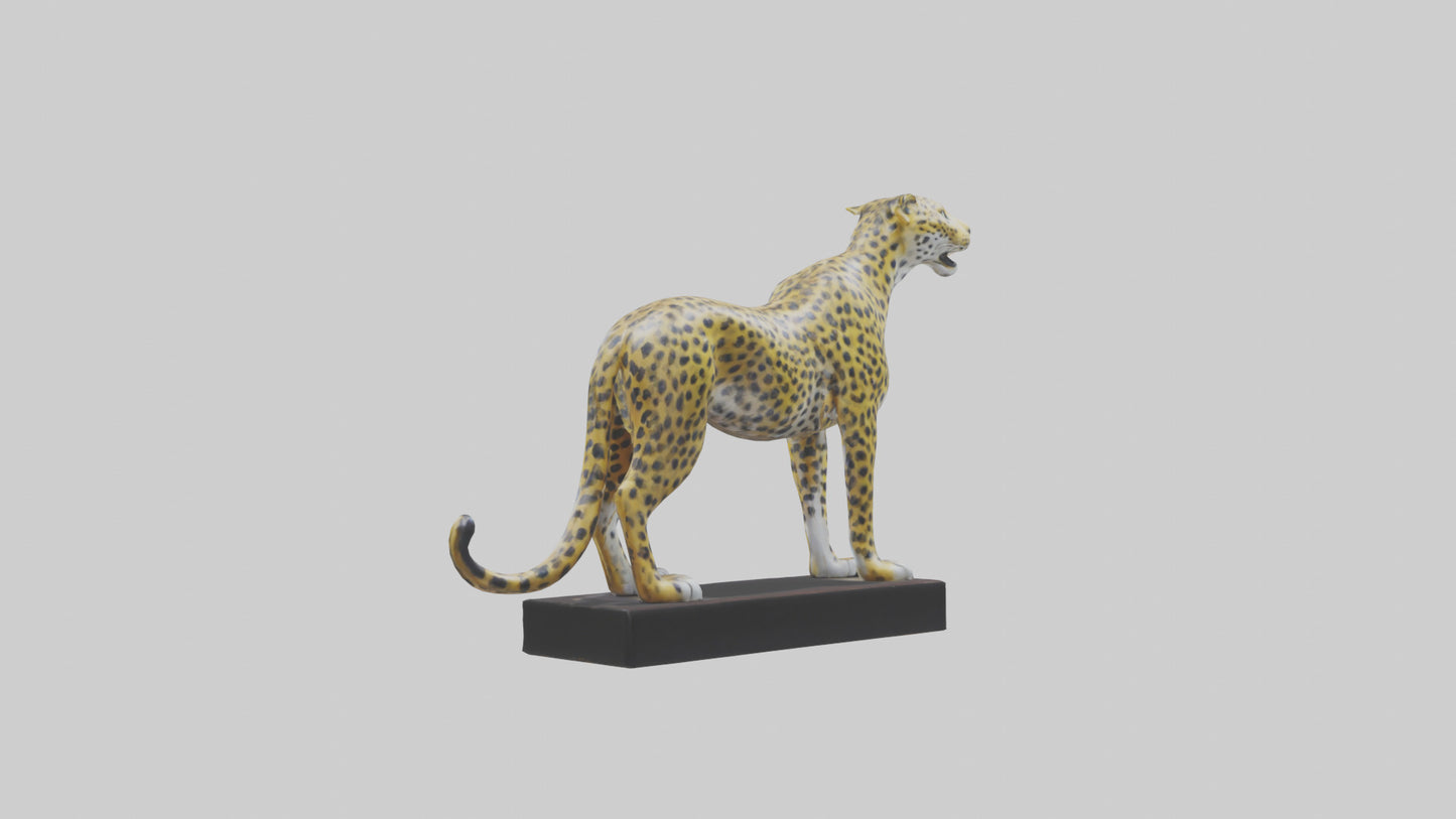 3D model Leopard statue model VR / AR / low-poly