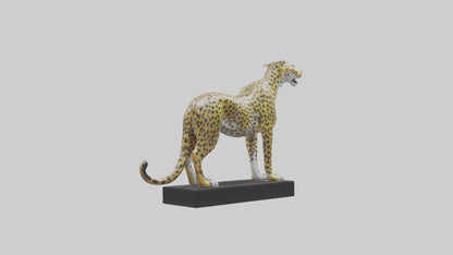 3D model Leopard statue model VR / AR / low-poly