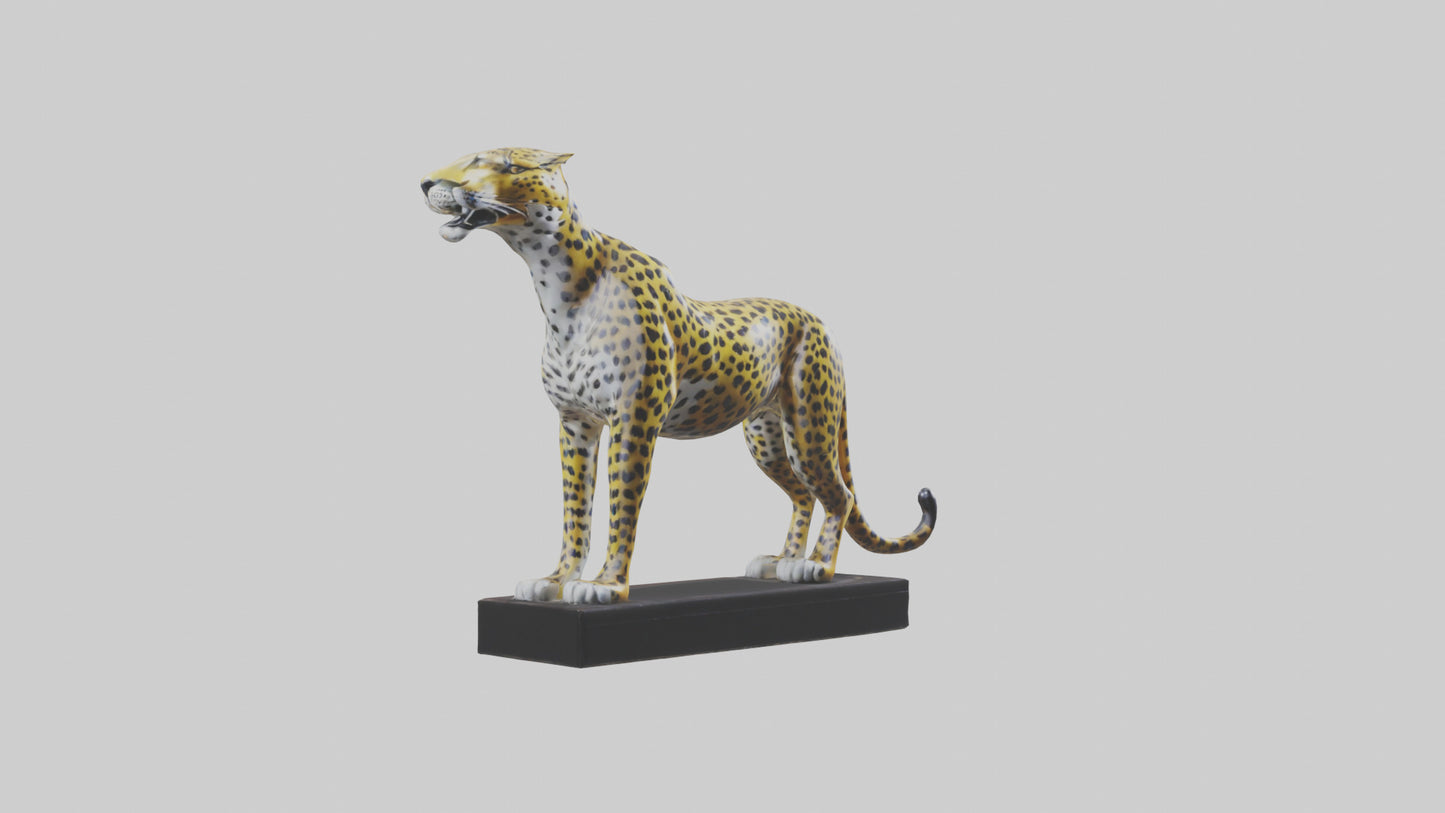 3D model Leopard statue model VR / AR / low-poly