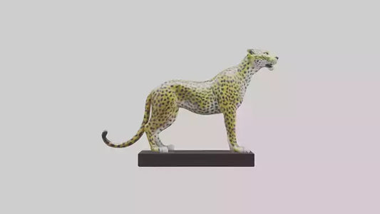 3D model Leopard statue model VR / AR / low-poly
