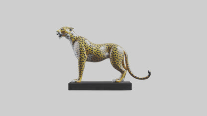3D model Leopard statue model VR / AR / low-poly