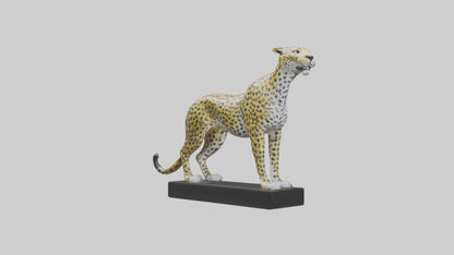 3D model Leopard statue model VR / AR / low-poly