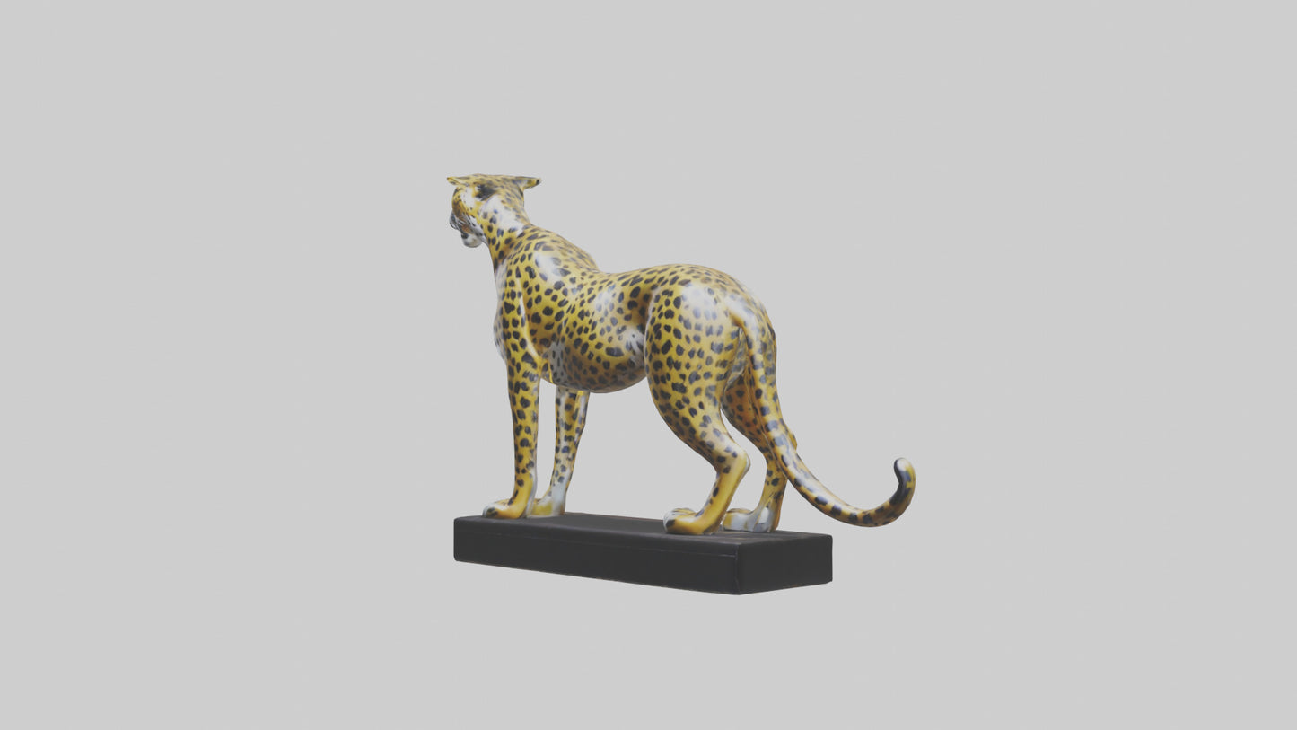 3D model Leopard statue model VR / AR / low-poly