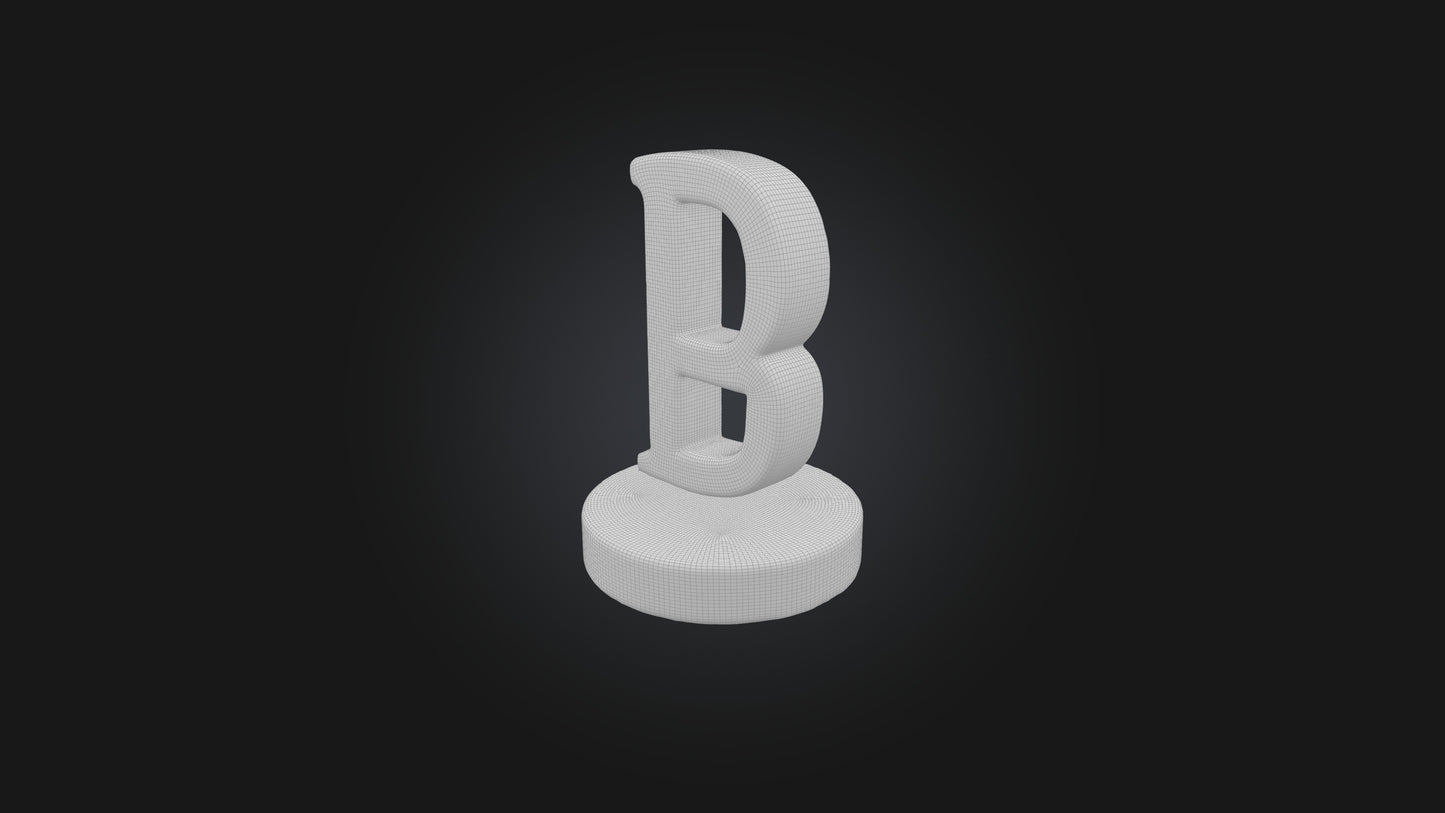 3D model letter B VR / AR / low-poly
