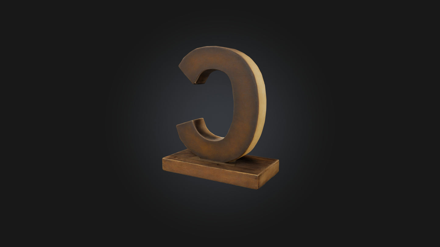 3D model letter C VR / AR / low-poly