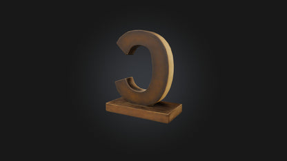 3D model letter C VR / AR / low-poly