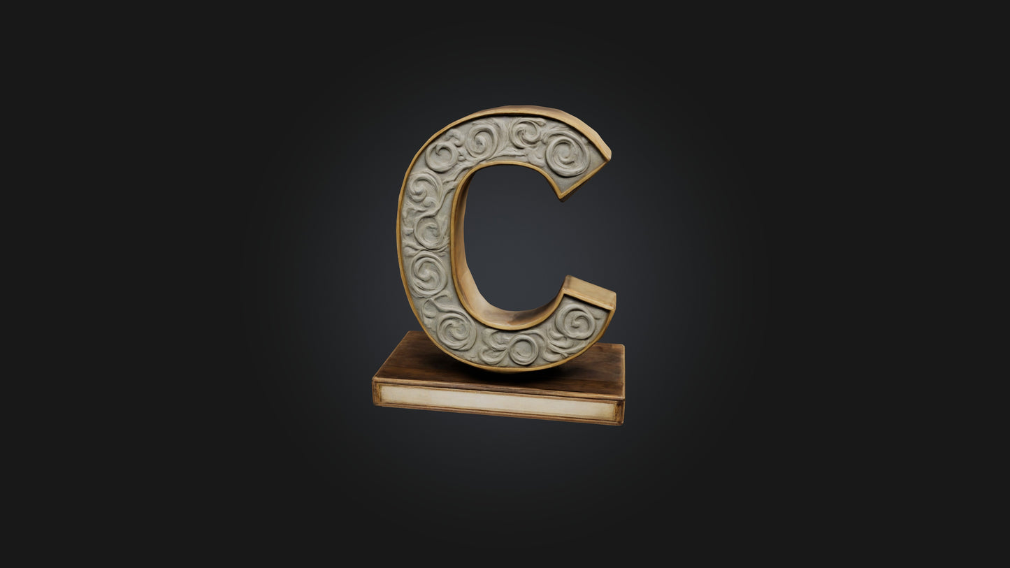 3D model letter C VR / AR / low-poly