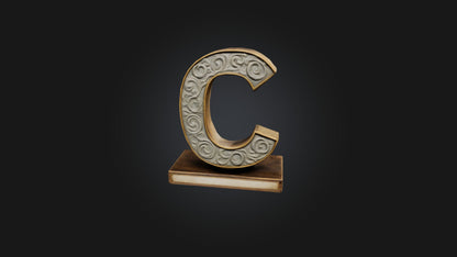 3D model letter C VR / AR / low-poly