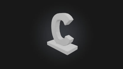 3D model letter C VR / AR / low-poly