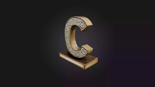 3D model letter C VR / AR / low-poly