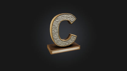 3D model letter C VR / AR / low-poly