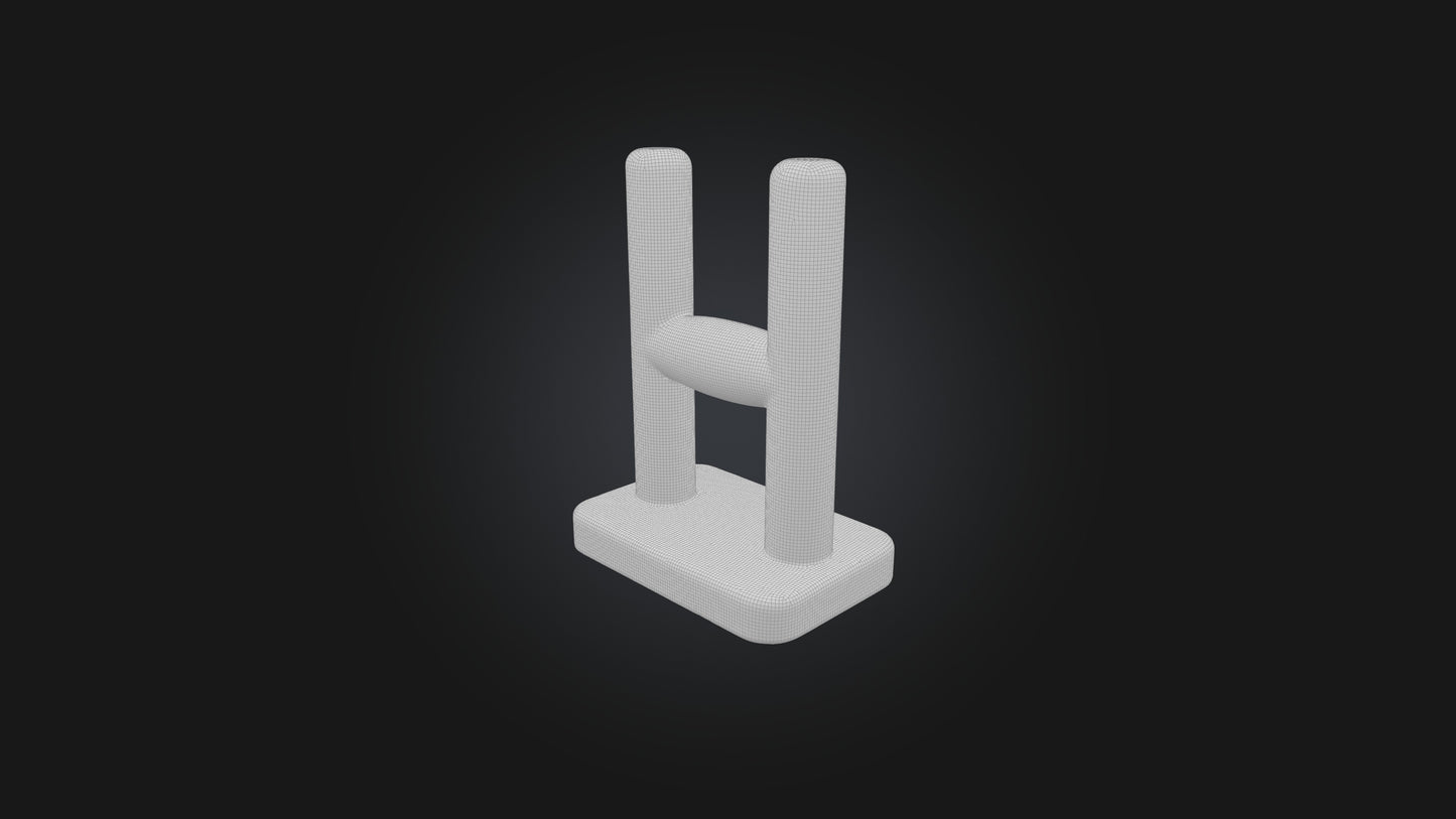 3D model letter H VR / AR / low-poly