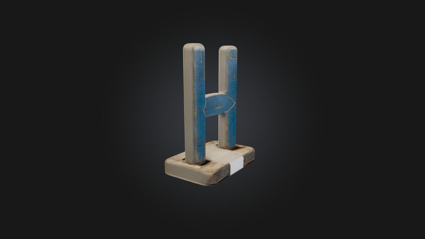 3D model letter H VR / AR / low-poly