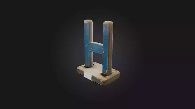 3D model letter H VR / AR / low-poly