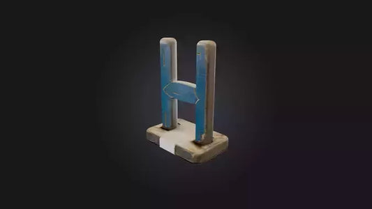 3D model letter H VR / AR / low-poly