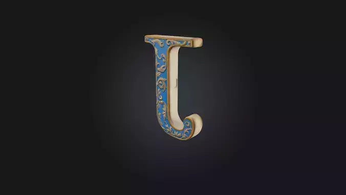 3D model letter J VR / AR / low-poly