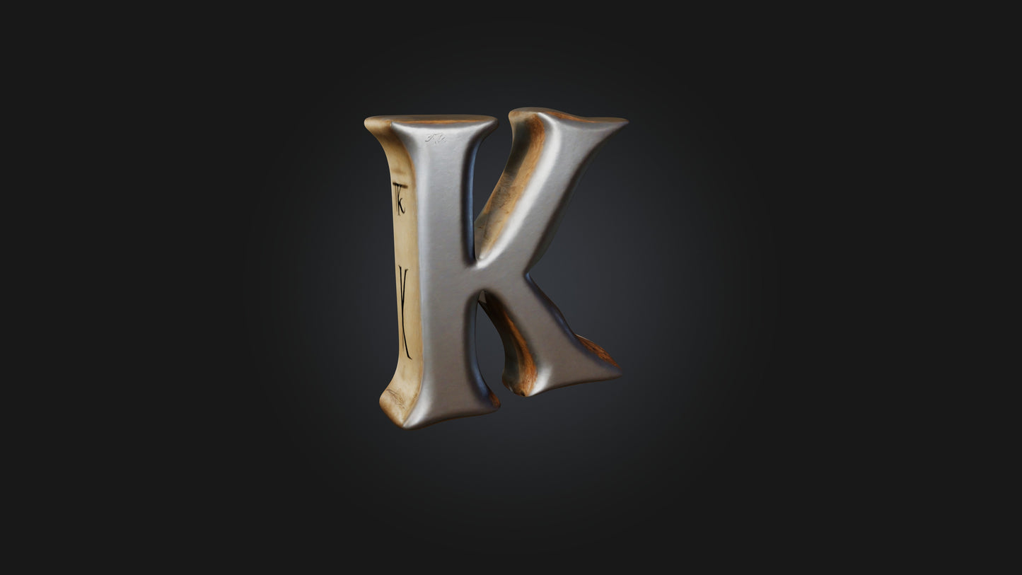 3D model letter K VR / AR / low-poly
