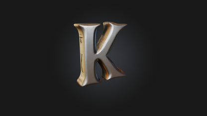 3D model letter K VR / AR / low-poly