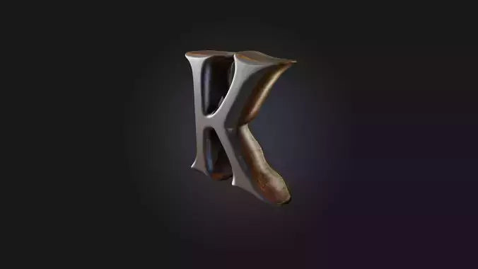 3D model letter K VR / AR / low-poly