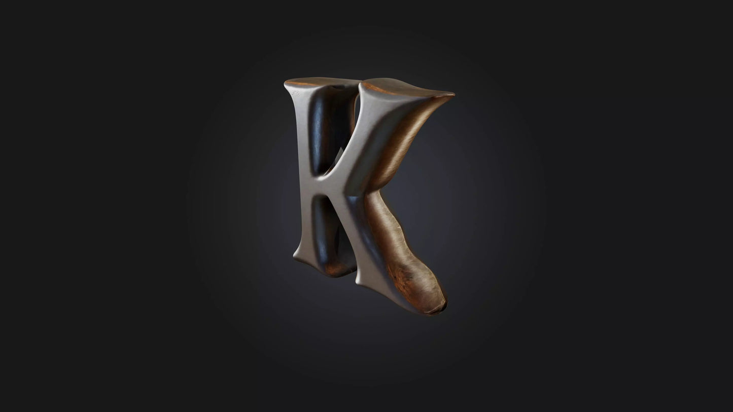 3D model letter K VR / AR / low-poly