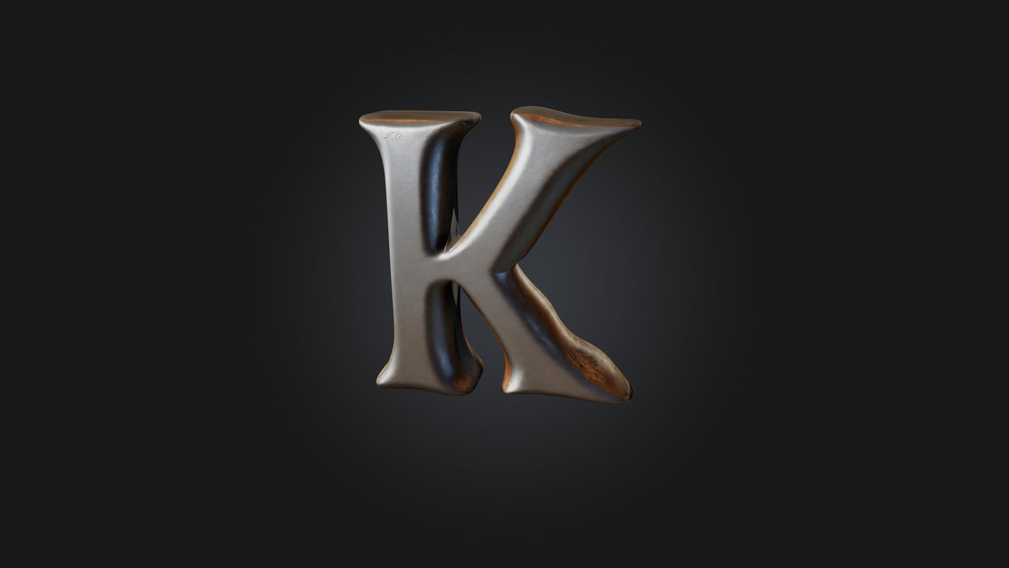 3D model letter K VR / AR / low-poly