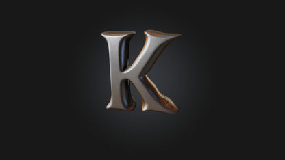 3D model letter K VR / AR / low-poly