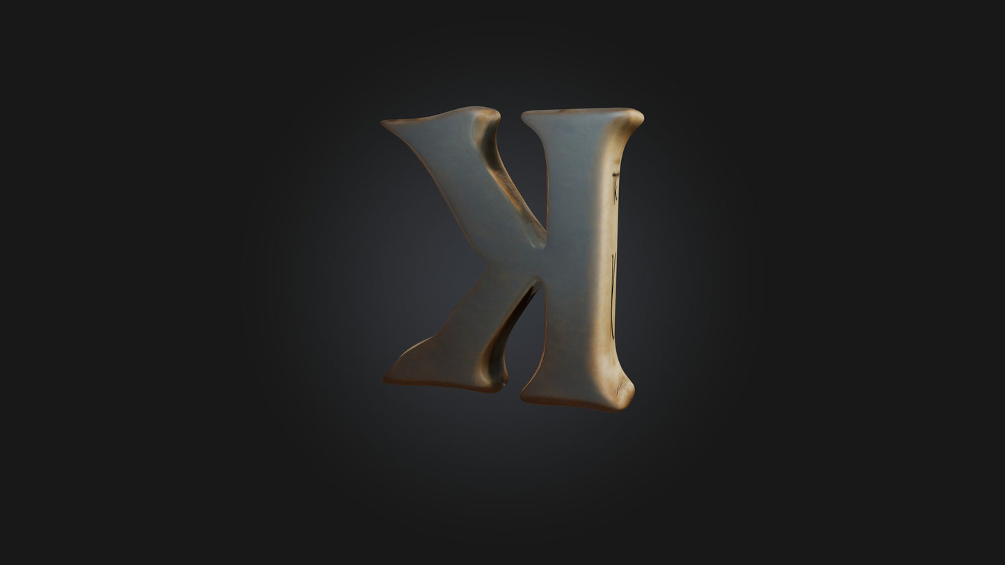 3D model letter K VR / AR / low-poly