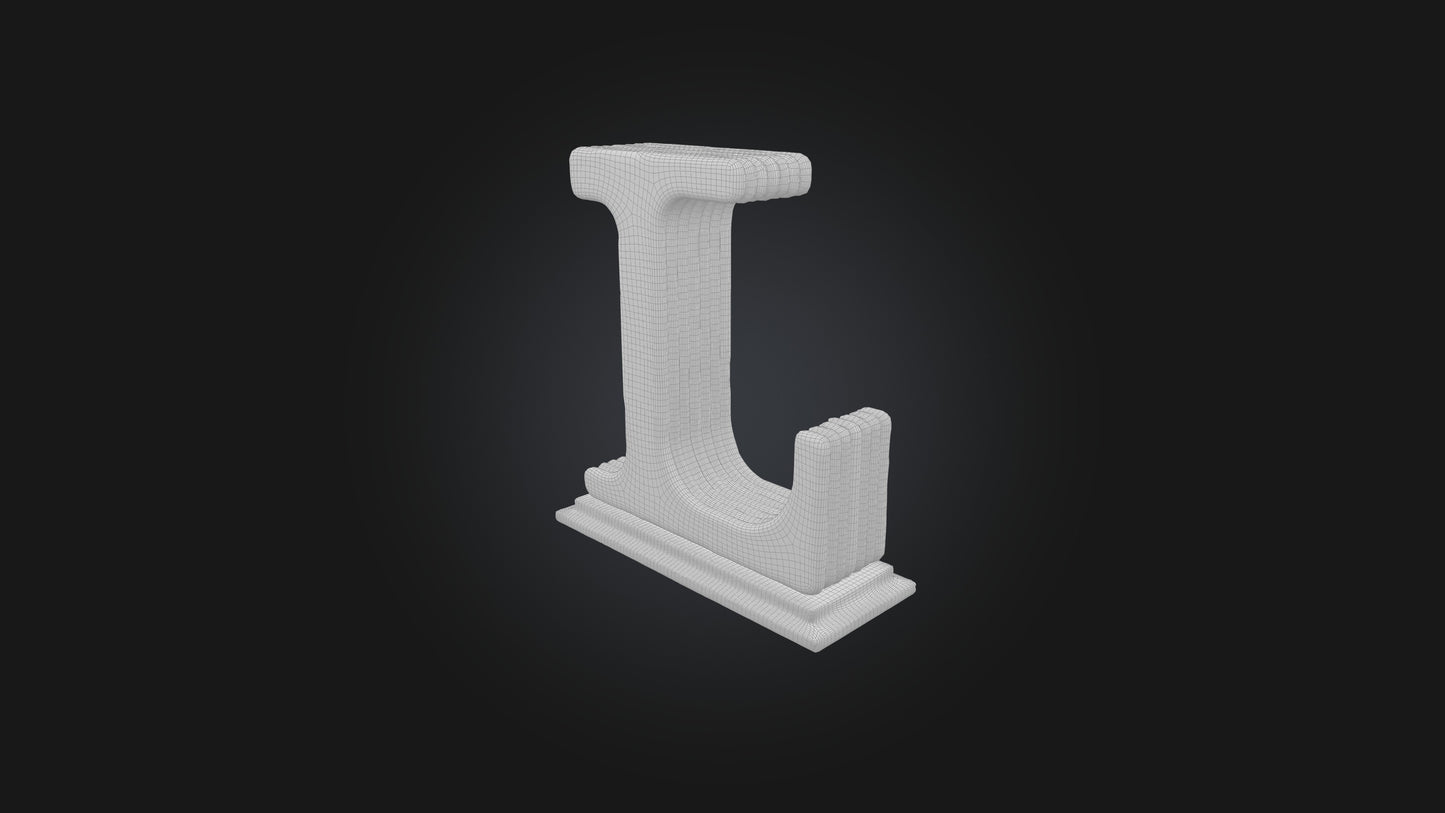 3D model letter L VR / AR / low-poly