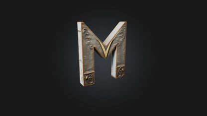 3D model letter M VR / AR / low-poly