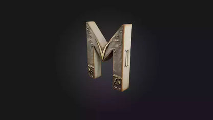 3D model letter M VR / AR / low-poly