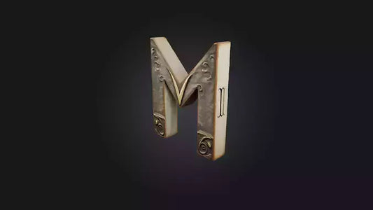 3D model letter M VR / AR / low-poly