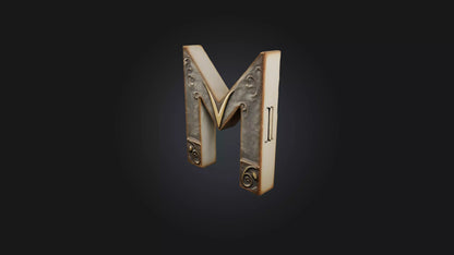 3D model letter M VR / AR / low-poly