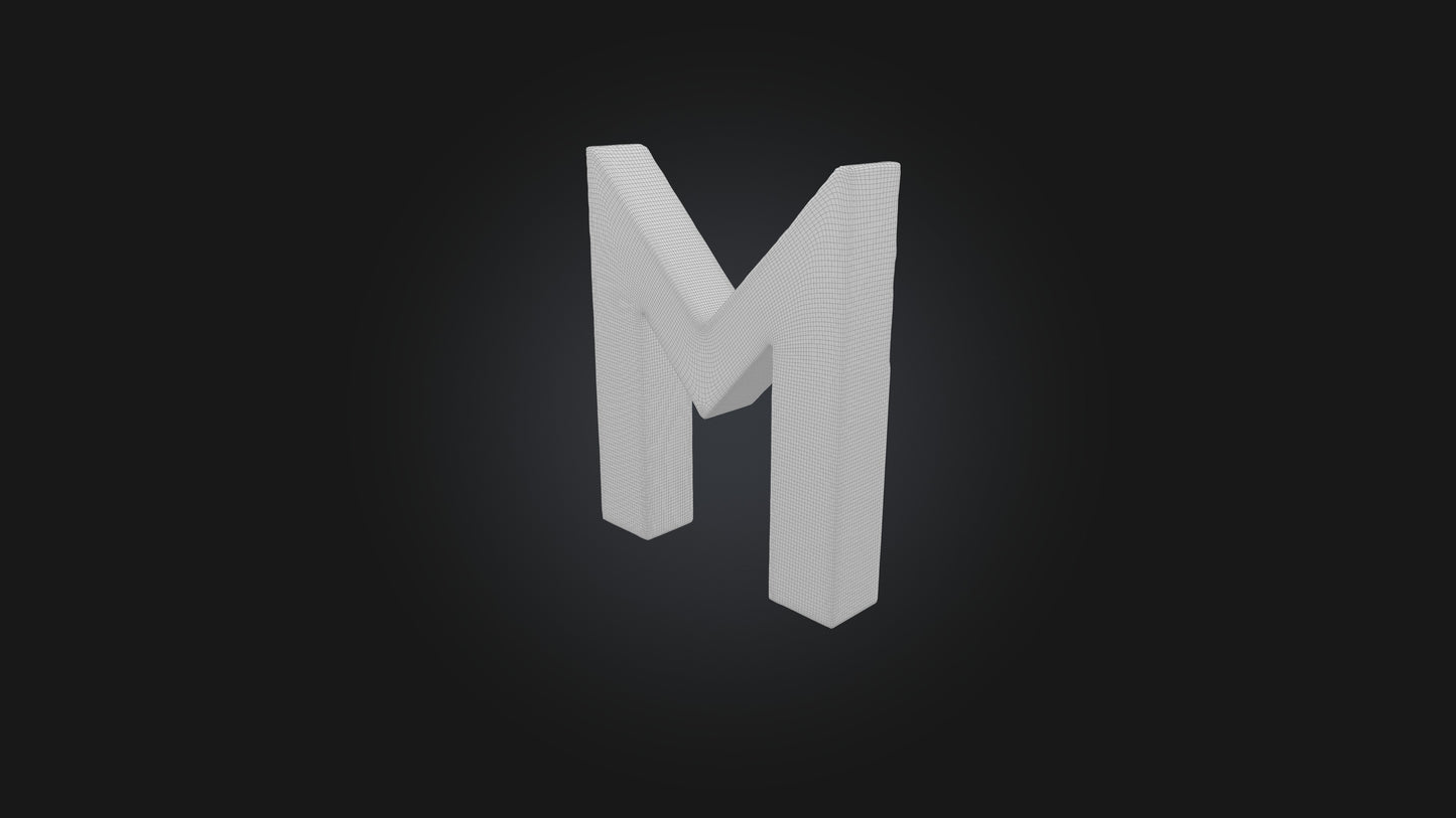 3D model letter M VR / AR / low-poly