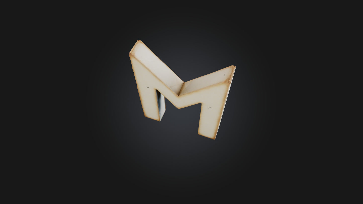 3D model letter M VR / AR / low-poly