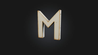 3D model letter M VR / AR / low-poly