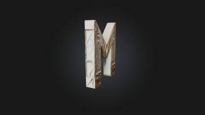 3D model letter M VR / AR / low-poly