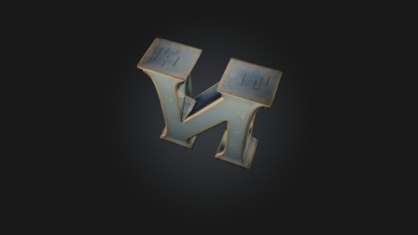 3D model letter N VR / AR / low-poly