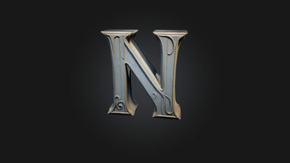 3D model letter N VR / AR / low-poly