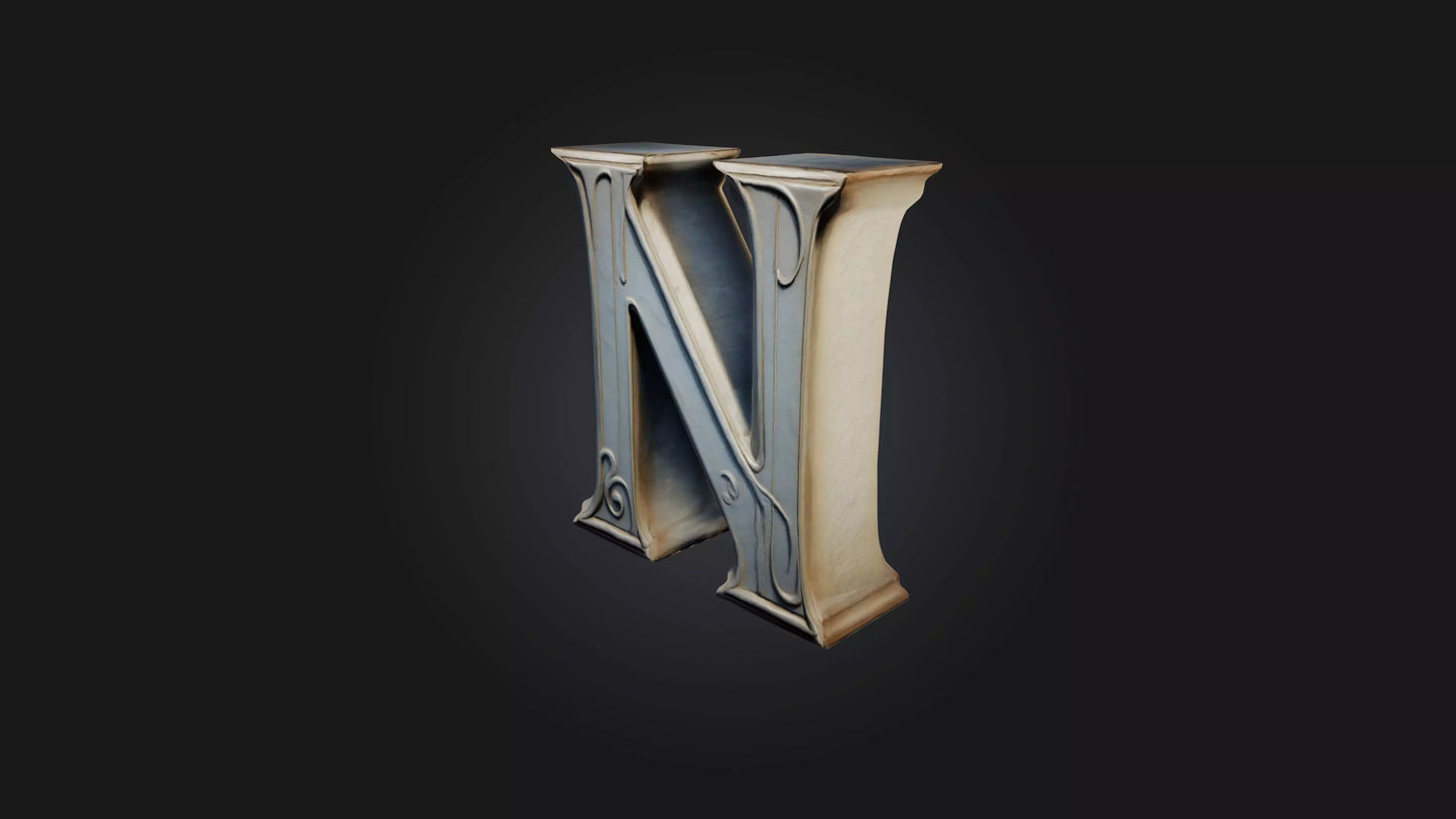 3D model letter N VR / AR / low-poly