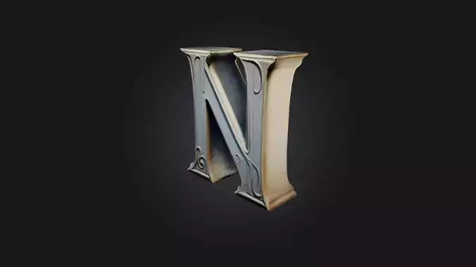 3D model letter N VR / AR / low-poly