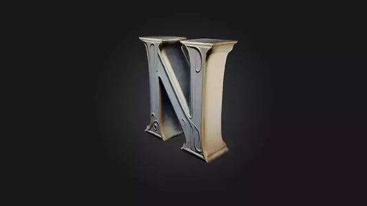 3D model letter N VR / AR / low-poly